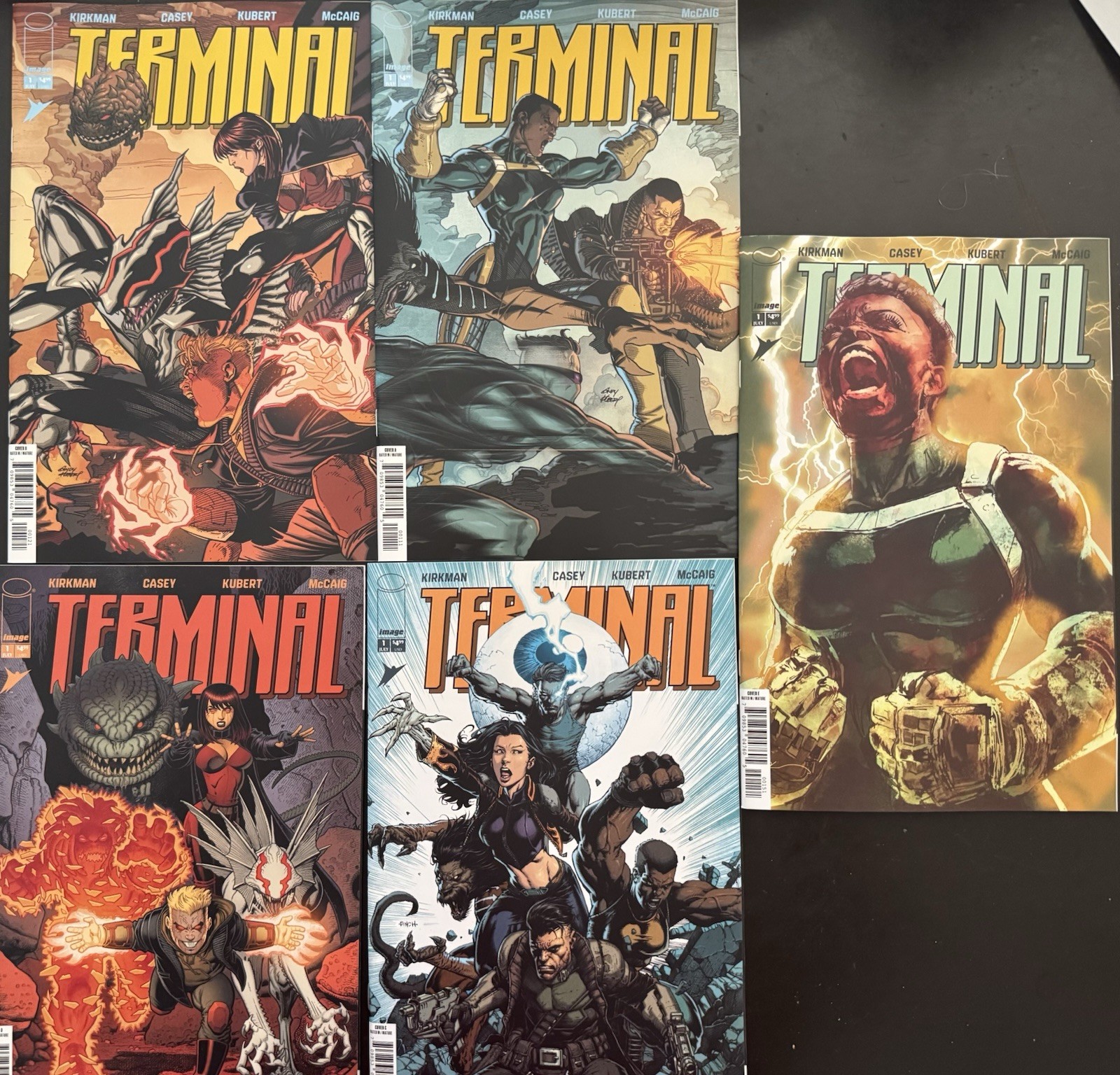 TERMINAL #1 CVR A & B & C & D & E 1:25 CONNECTING WRAPAROUND COVER SET 5 Books