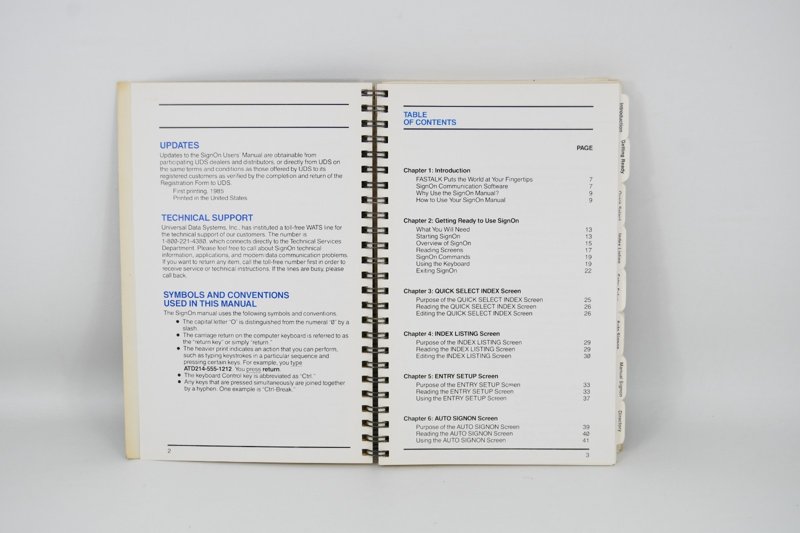 Vintage 1980s Universal Data Systems Motorola Fastalk SignOn Program Manual