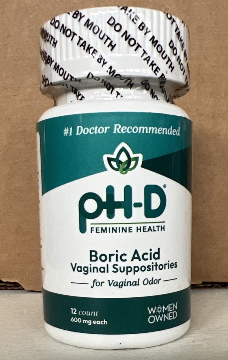 Boric Acid Suppositories - Woman Owned - for Vaginal Odor Use - 03/27