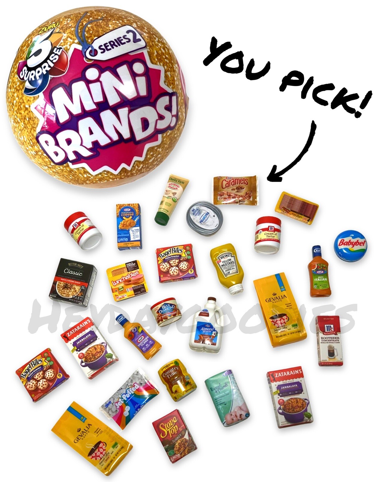 UPDATED ⭐️ YOU PICK! Series 2 - Surprise Mini Brands Gold Ball ⭐️ RARE!!