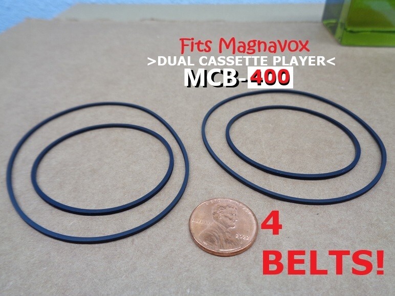 4 PCS BELTs FITS MAGNAVOX DUAL TAPE PLAYER MODEL # MCB400 (4 BELTS) NEW!