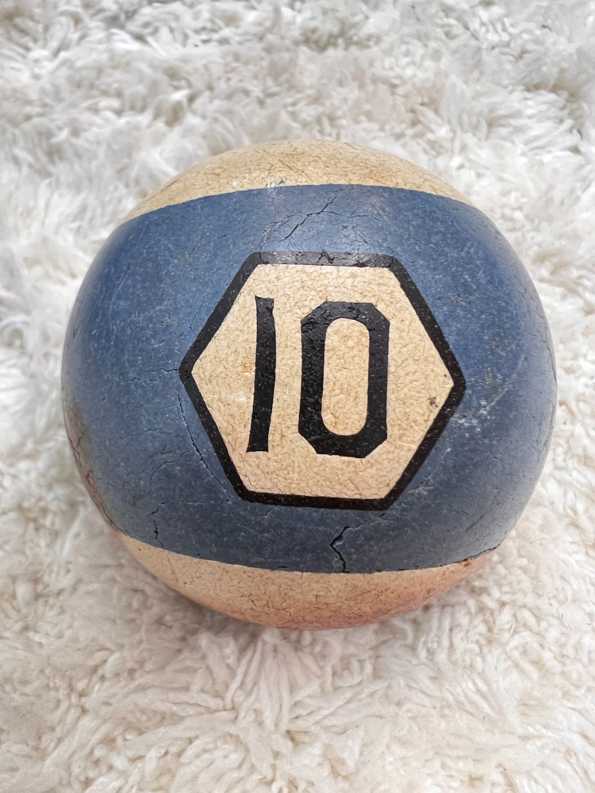 Rare Vintage 2 1/4" Clay Pool Ball, 10 Ball