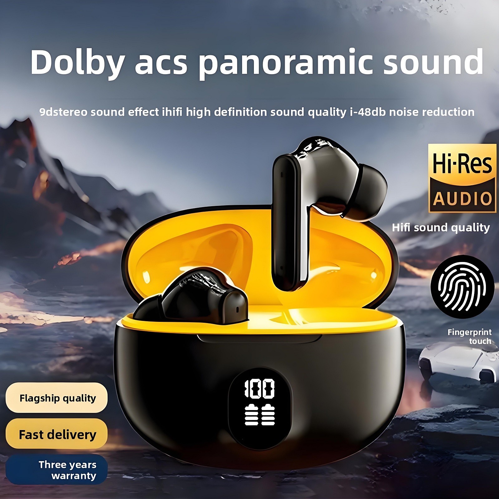TWS Bluetooth 5.3 Earphones Touch Control Earbuds LED Power Display Headphone US