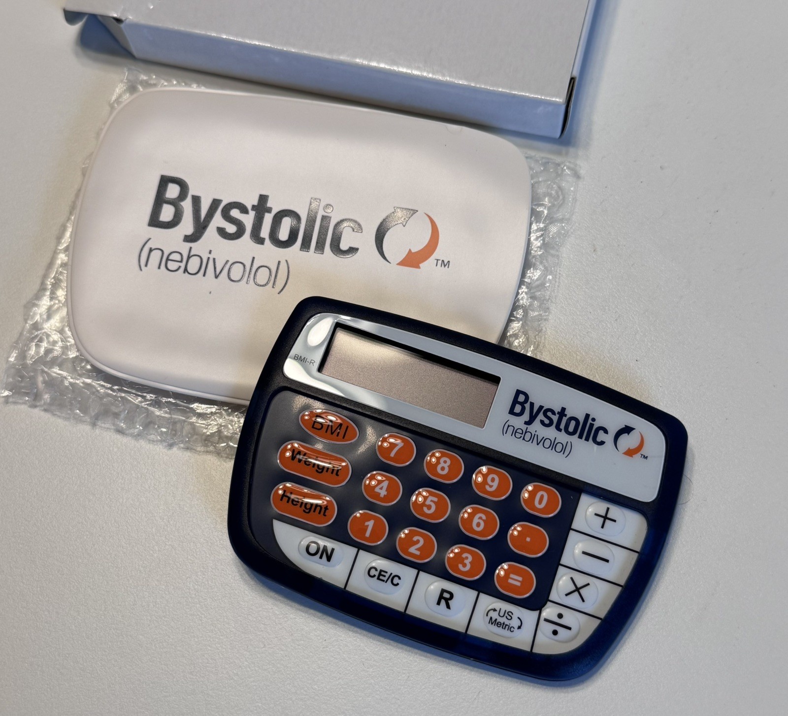 BYSTOLIC NEBIVOLOL CALCULATOR  Black Case Orig Box Pharma Drug Needs Battery