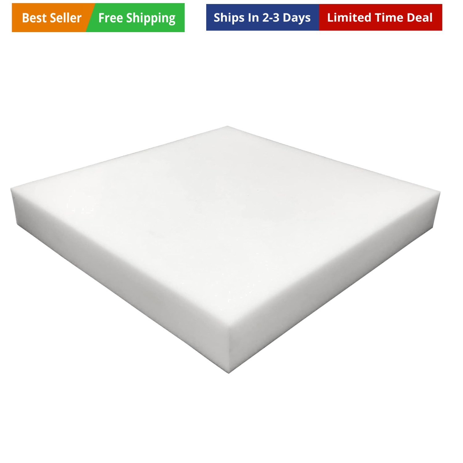 4" x 22" x 24" High Density Upholstery Foam Padding for Cushions and Seat Rep...