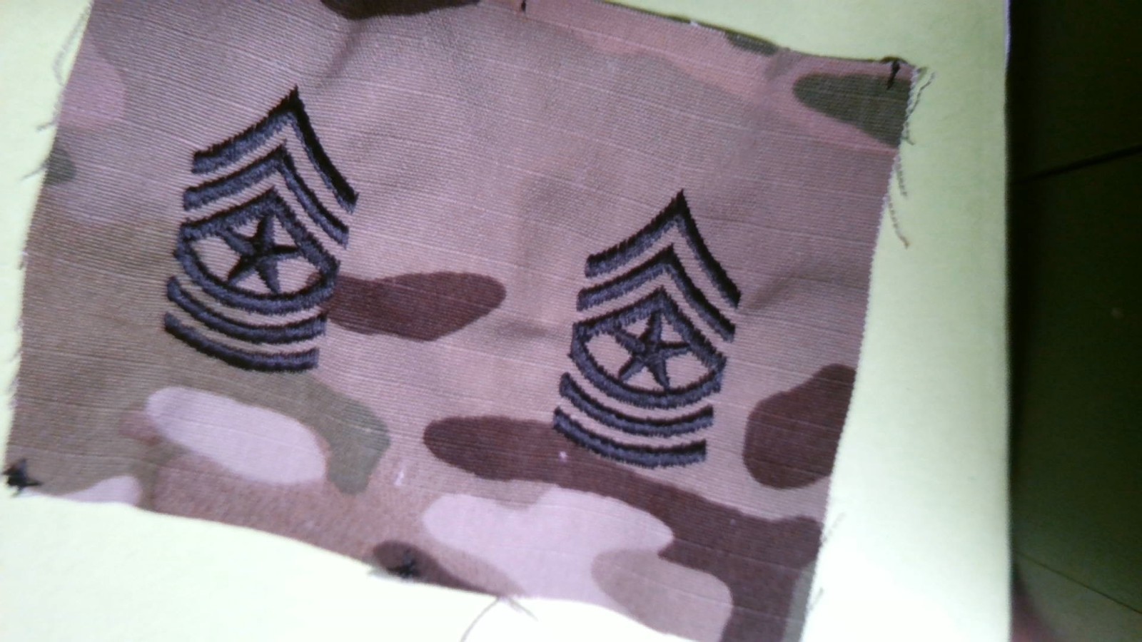 MILITARY PATCH SEW ON SET OF 2 OCP MULTICAM US ARMY SERGEANT MAJOR SGM E-9