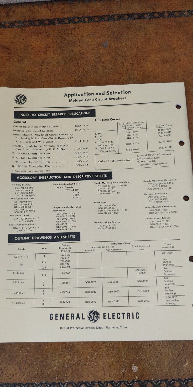 1950s General Electric Application Selection of