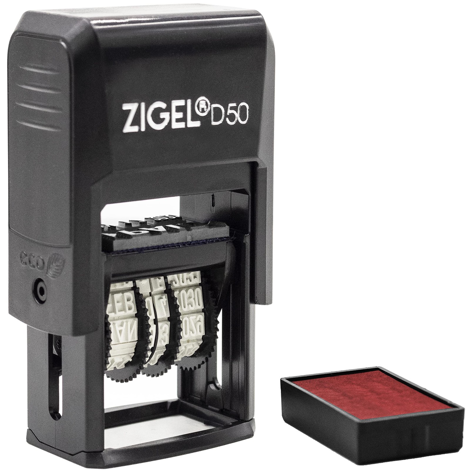 ZIGEL D50 Date Stamp with Received - Self Inking - RECEIVED, Red