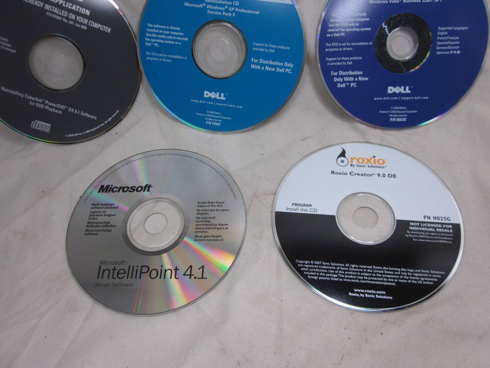 vintage Compact Disc DELL Operating Software CD DVD Vista XP Microsoft lot