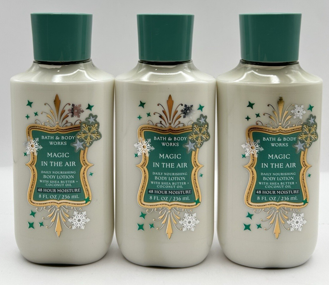 3 Pack Bath & Body Works Magic In The Air Body Lotion 8oz 24 Hour Moisture NEW