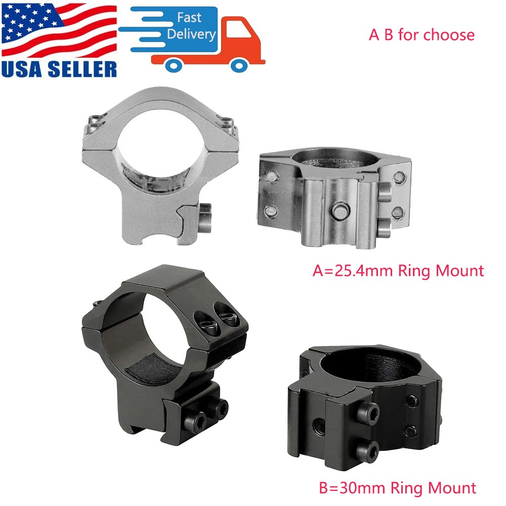 25.4/30mm Diameter 3/8" 11mm Dovetail Rail Scope Ring Low Profile Mount -1 Pair