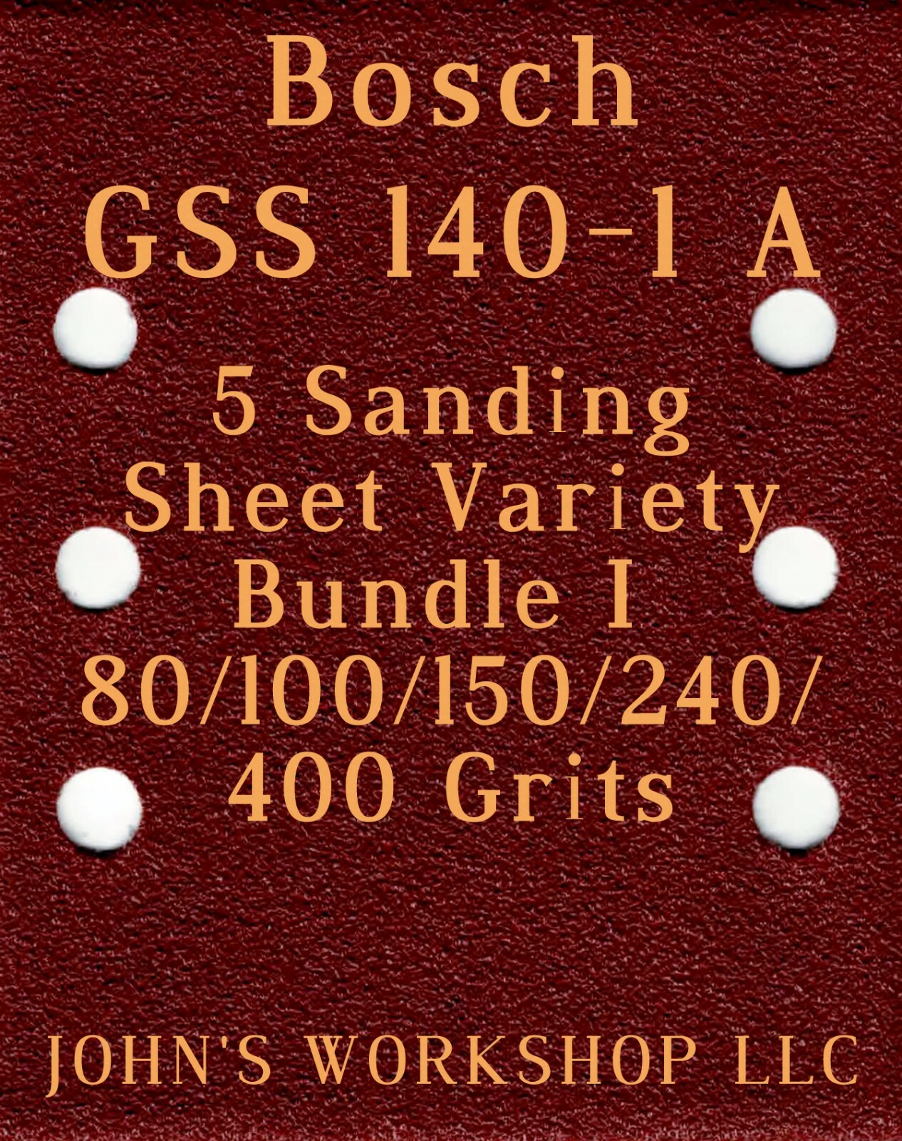 Bosch GSS 140-1 A - 80/100/150/240/400 Grits - 5 Sandpaper Variety Bundle I