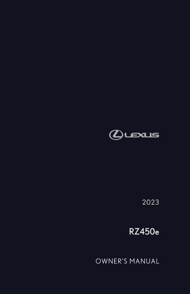 2023 Lexus RZ 450E Owner's Manual