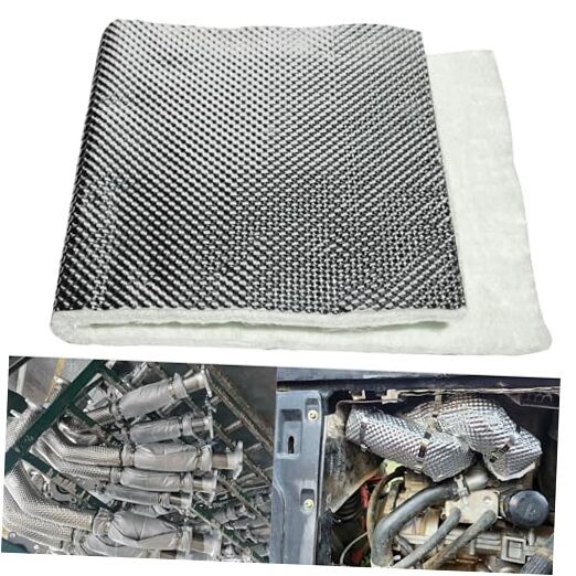 Exhaust Heat Shield Wrap - Aluminum Fiberglass Automotive 12 Inch x 39 Inch