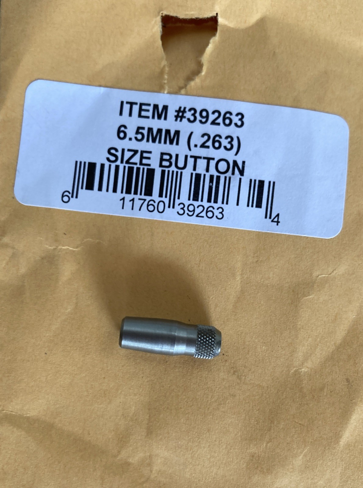 39263 REDDING  26 CALIBER 6.5MM STEEL SIZE BUTTON