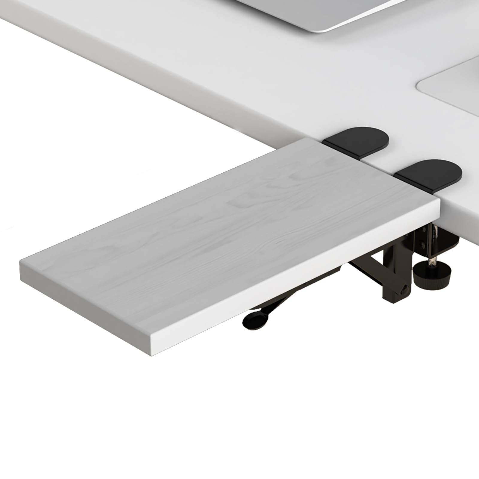 Ergonomics Desk Extender Tray, 11.8x5.9 Punch-Free Clamp on, Foldable Keyboar...
