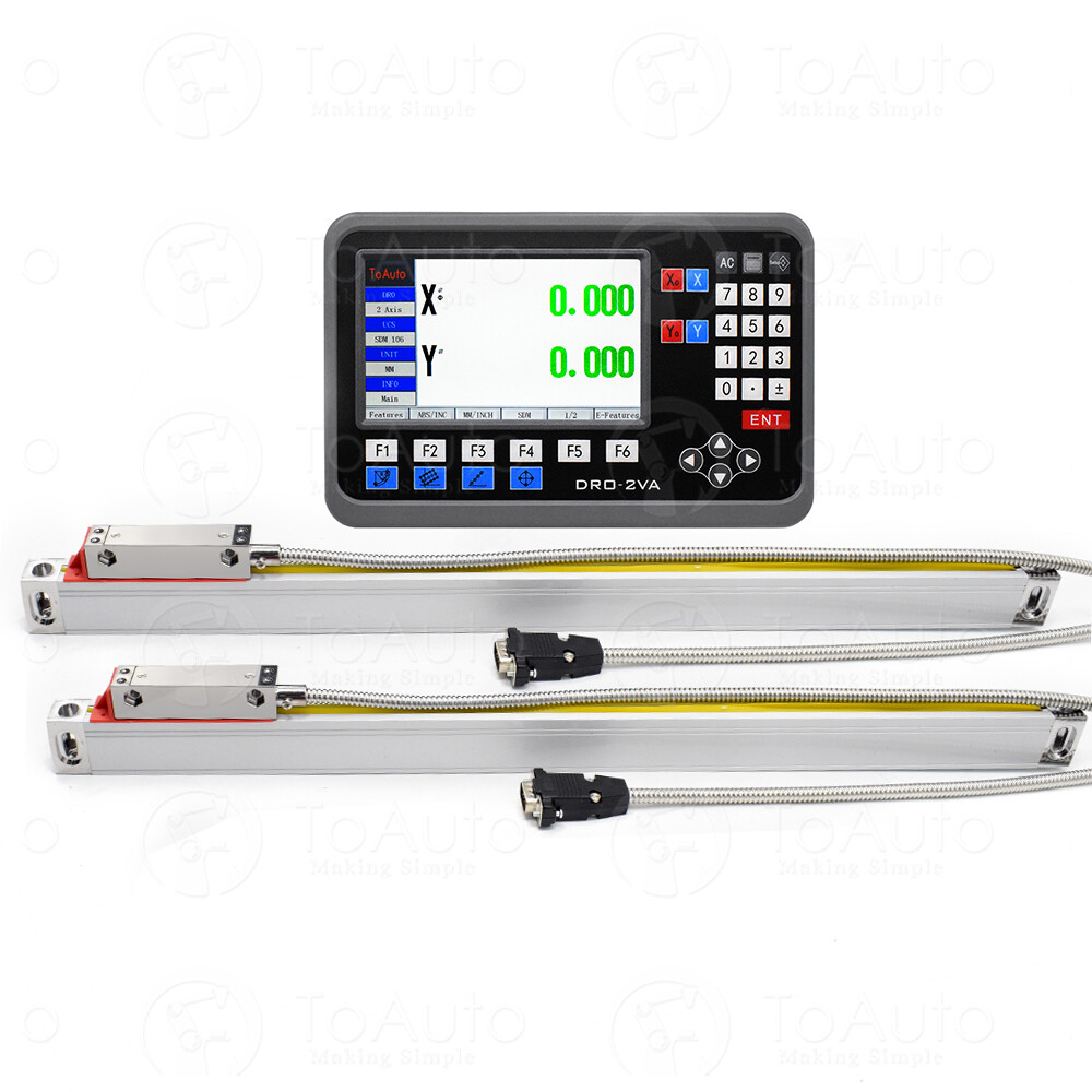 2Axis LCD DRO with 2pc Linear Scale 8" 38"(200+950mm)Digital Readout for Milling
