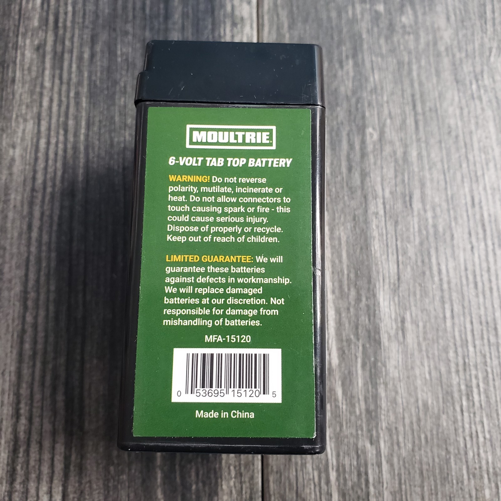 Moultrie 6 Volt Tab Top Battery - Designed for Pro Hunter 3 Black
