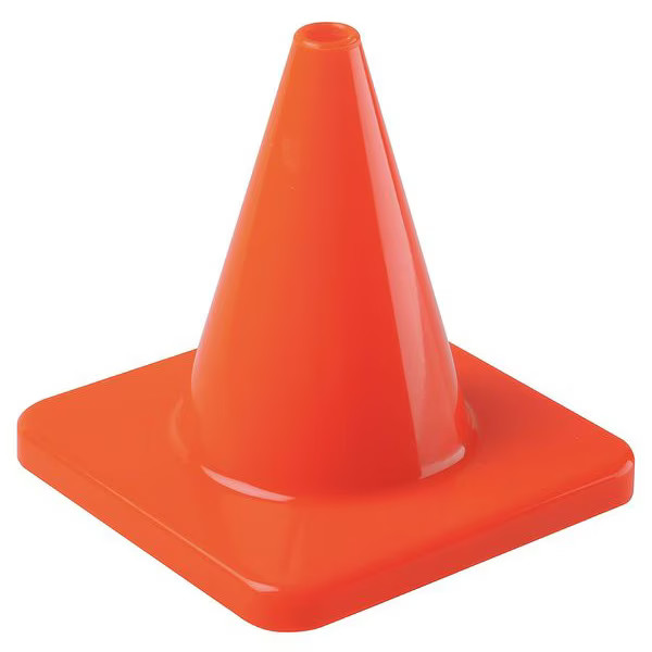 Manufacturer Varies Traffic Cone, PVC, Non-Reflective, 6 in Height, 0.33 lb,