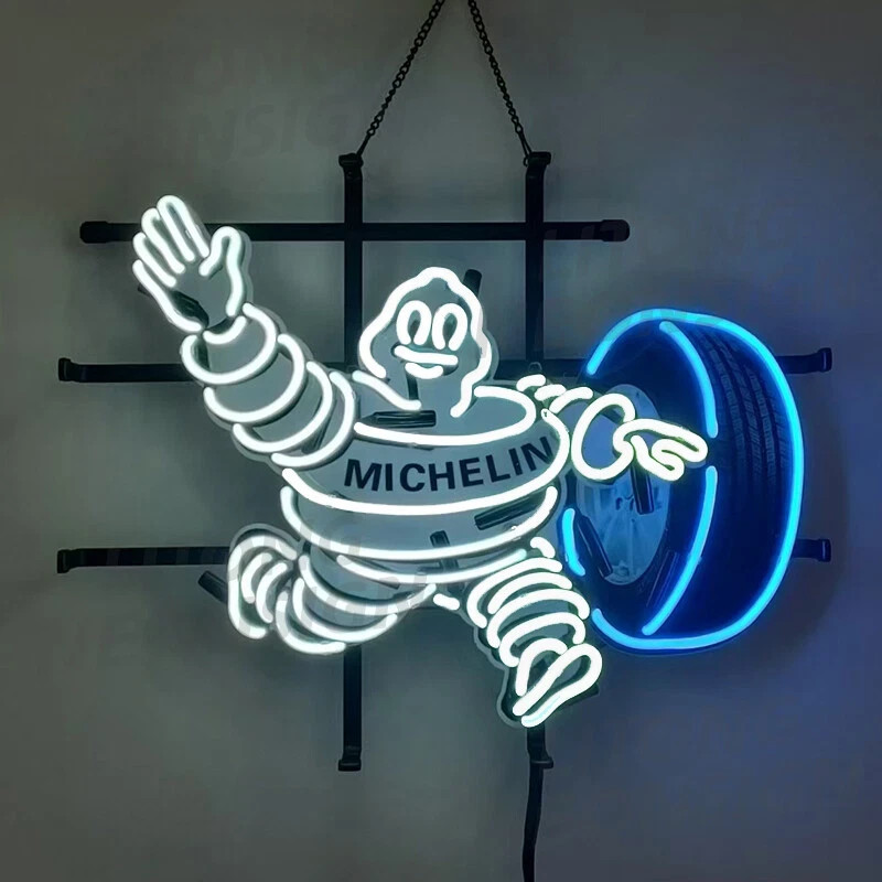 M ichelins Stock Open Tire 20"x16" Neon Sign With HD Vivid Printing Garage EM