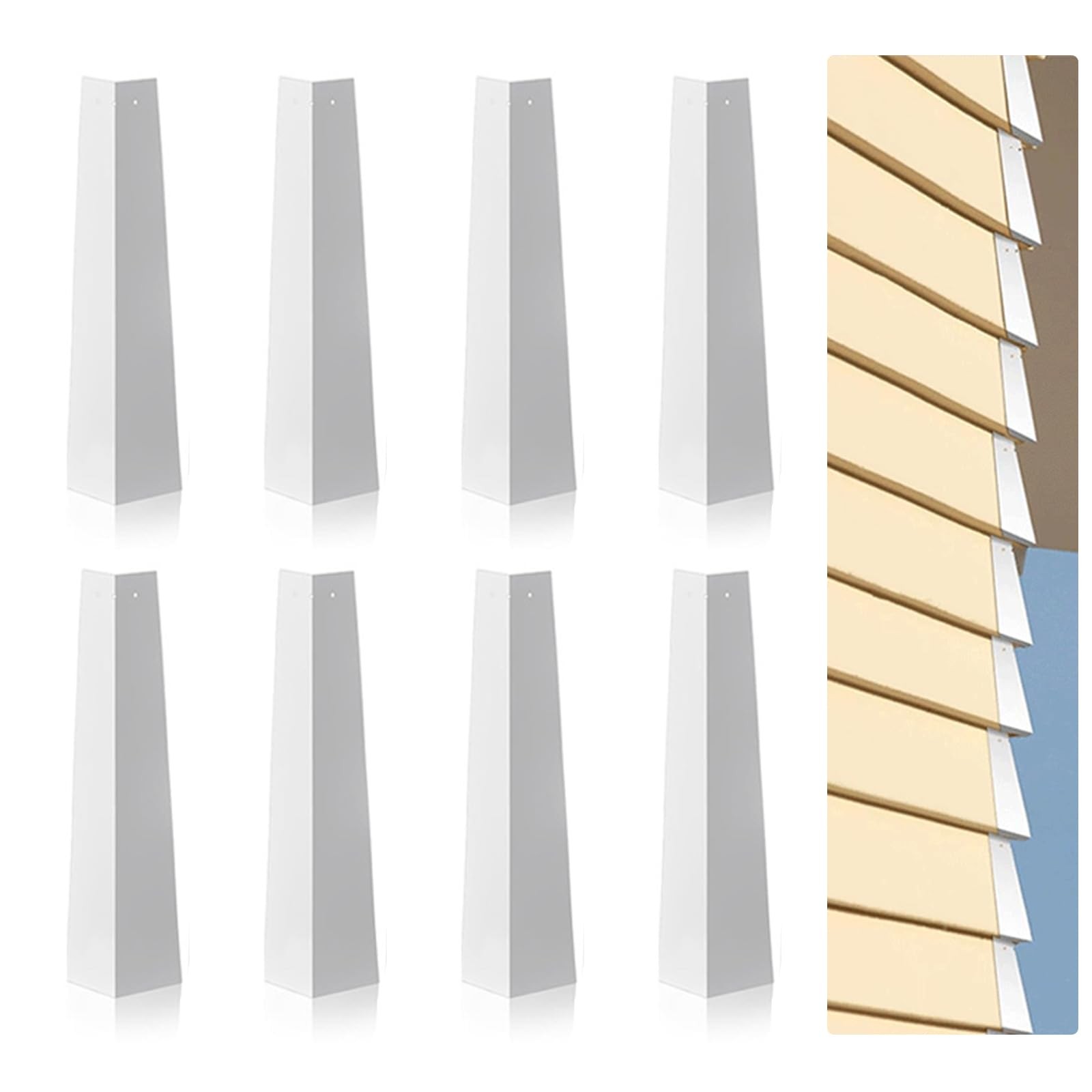 8 Pcs Aluminum Siding Corners 8 Inch Outside White Corner Caps white