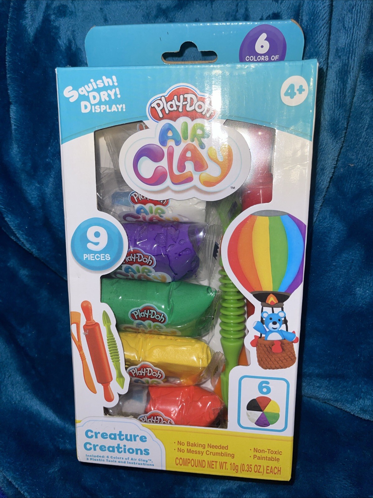 Play-Doh Air Clay Hasbro Creature Creations 6 Colors 3 Tools Playdoh NEW