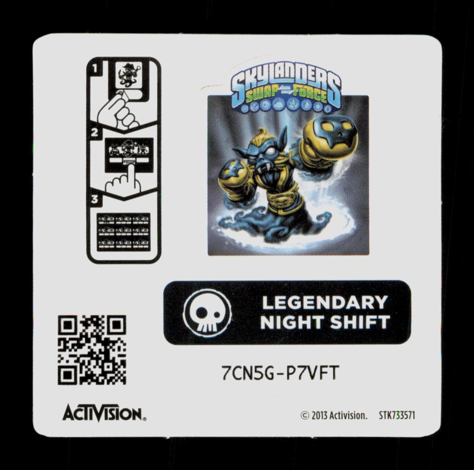 Legendary Night Shift Skylanders Swap Force 2013 Activision Sticker