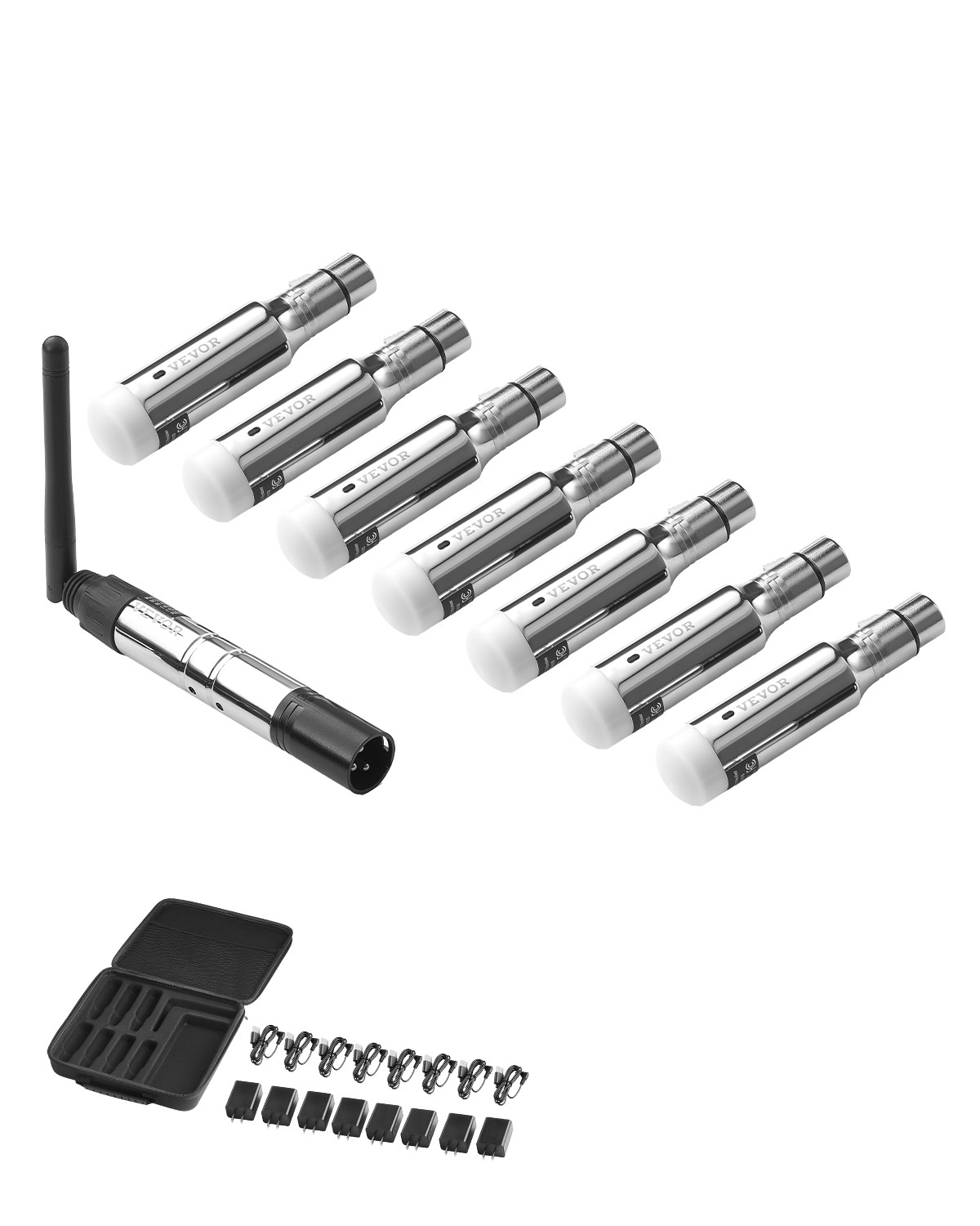 VEVOR DMX Wireless Receiver Transmitter Rechargeable Battery Stage Light 8 PCs
