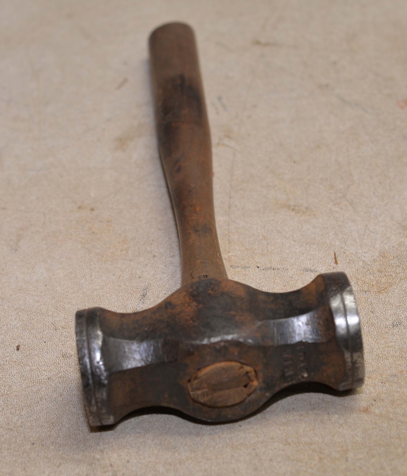 Rare S Darwin blacksmith copper silver smith double face raising hammer tool