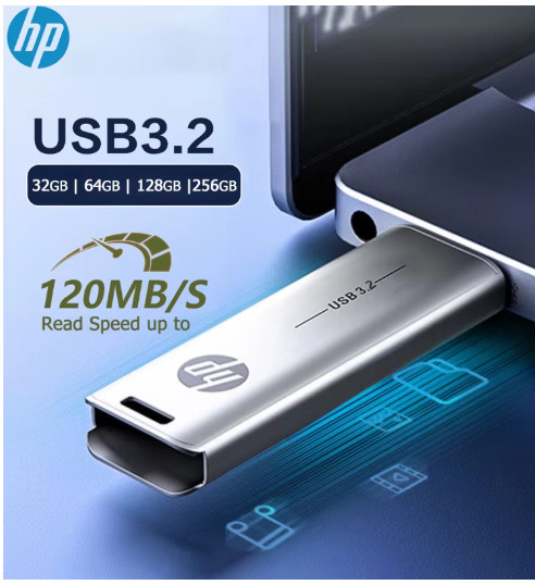 HP USB 3.2 Flash Drive 32GB 64GB 128GB 256GB Metal Memory Stick High Speed