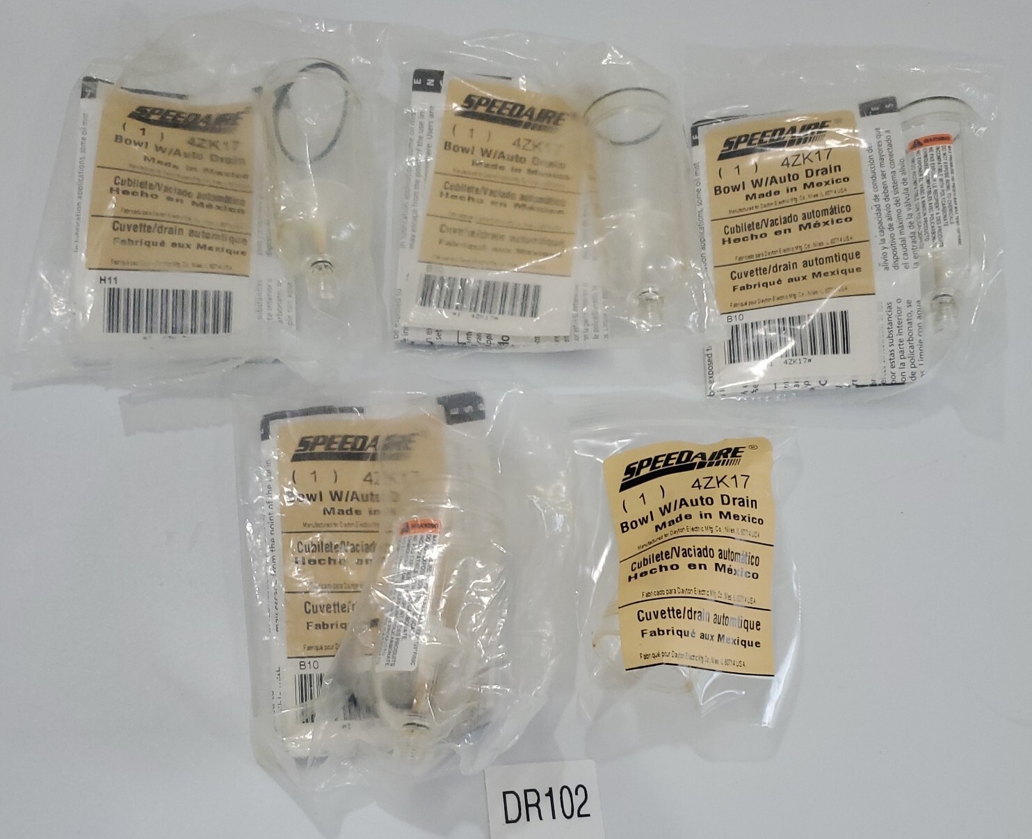 *NEW IN FACTORY BAGS* LOT OF 5 Speedaire 4ZK17 Bowl w/ Auto Drain + Warranty!
