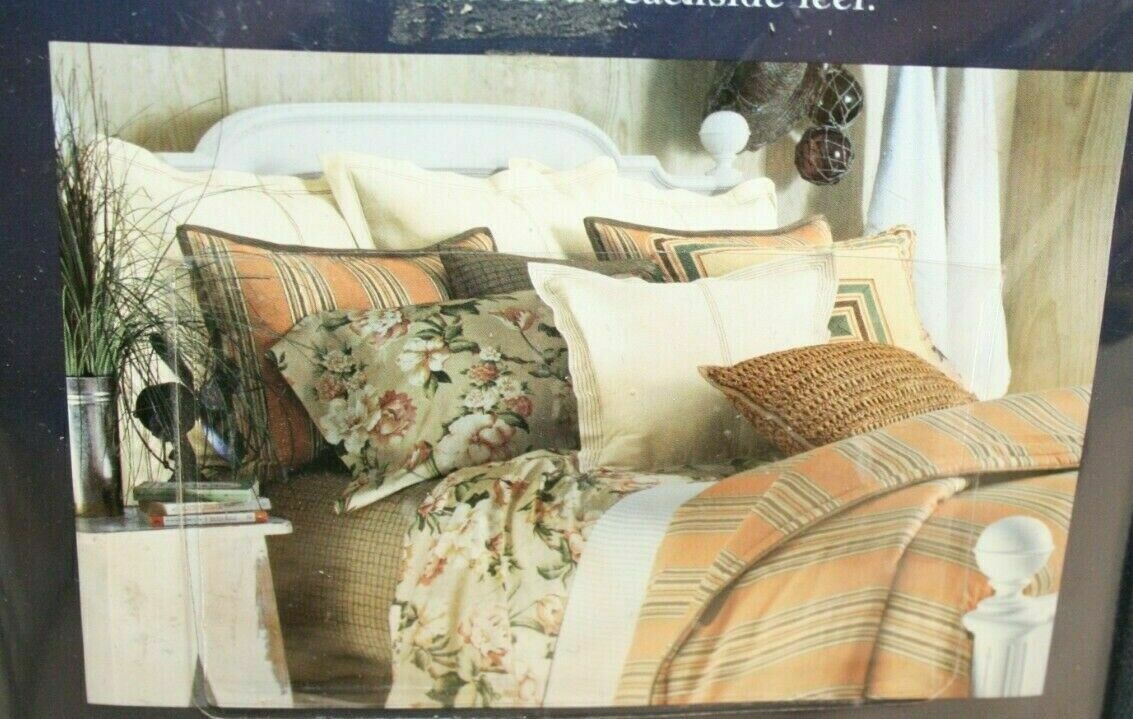VINTAGE NEW ISLAND RESORT IVORY EURO JCP JCPENNEY PILLOW SHAM COVER 26" X 26"