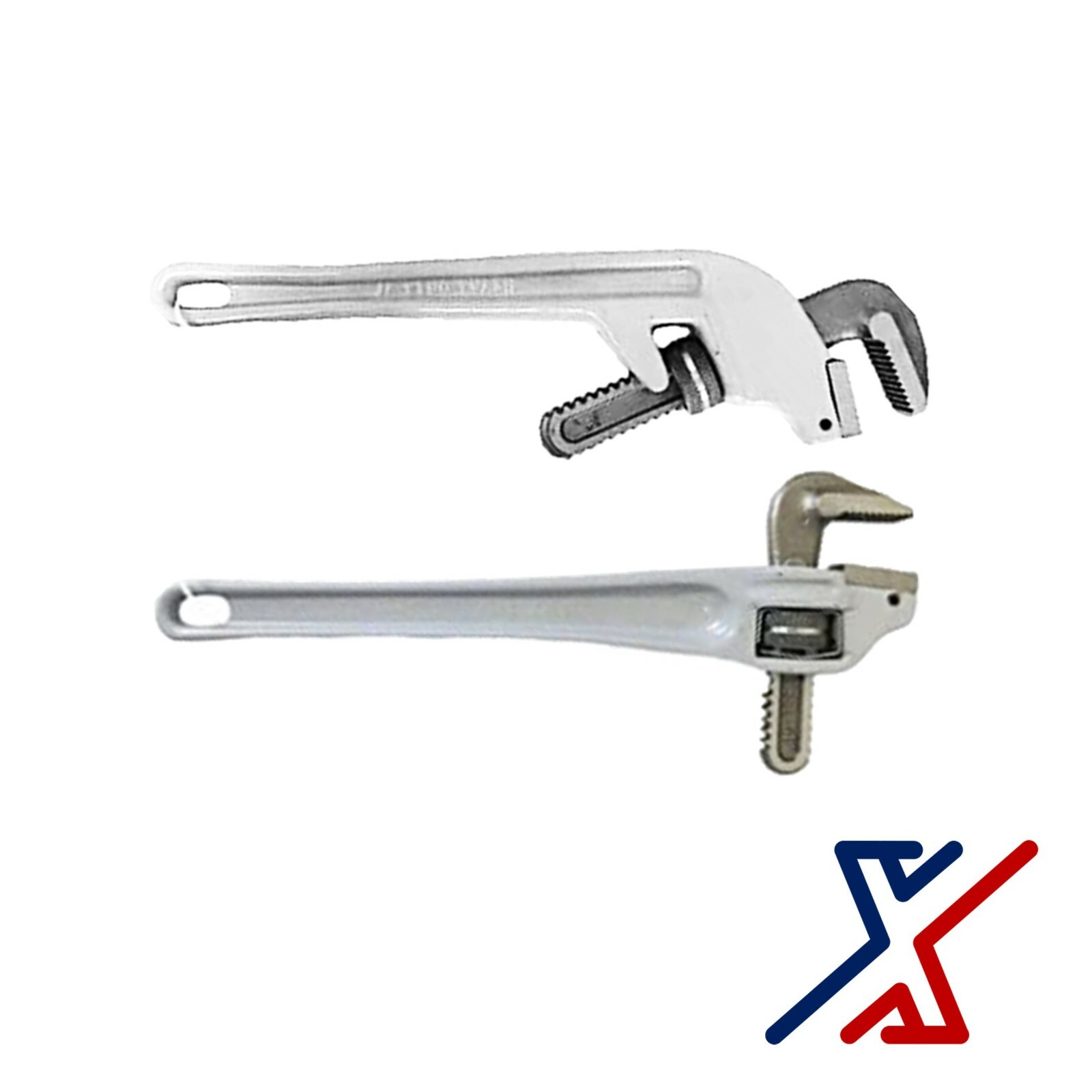 14" Adjustable Aluminum Pipe Wrench Set of 2 (90 Degree & 45 Degree) by X1 Tools