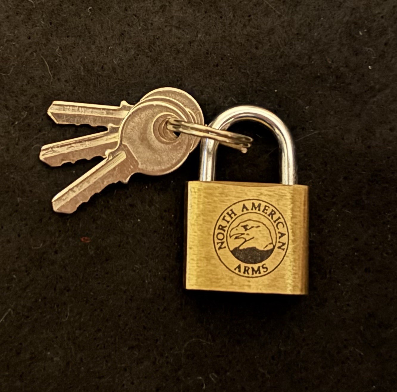 North American Arms Brass Gun Lock Mini-Lock Padlock with Keys
