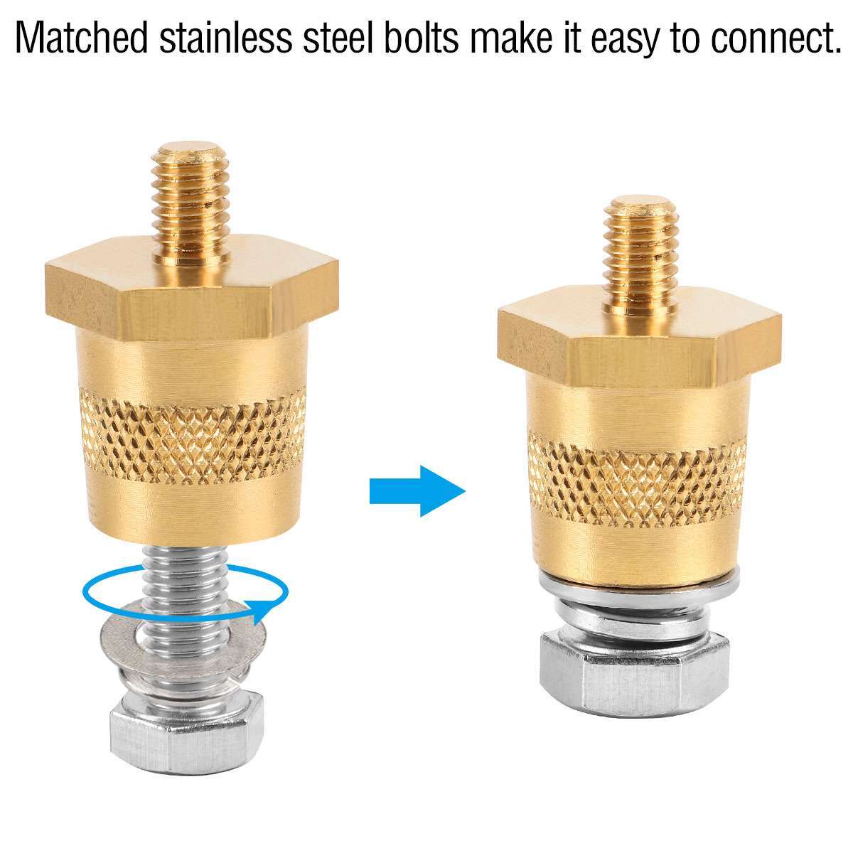 2x Battery Pole Adapter Terminal Connector Fittings M6 M8 Thread Post Adapter