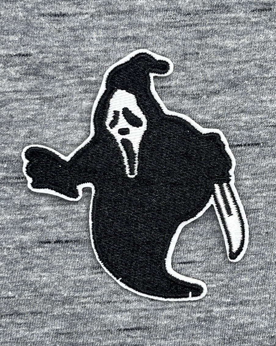 SCREAM GHOST FACE HORROR MOVIE 3.0” X 2.5” EMBROIDERED IRON ON PATCH