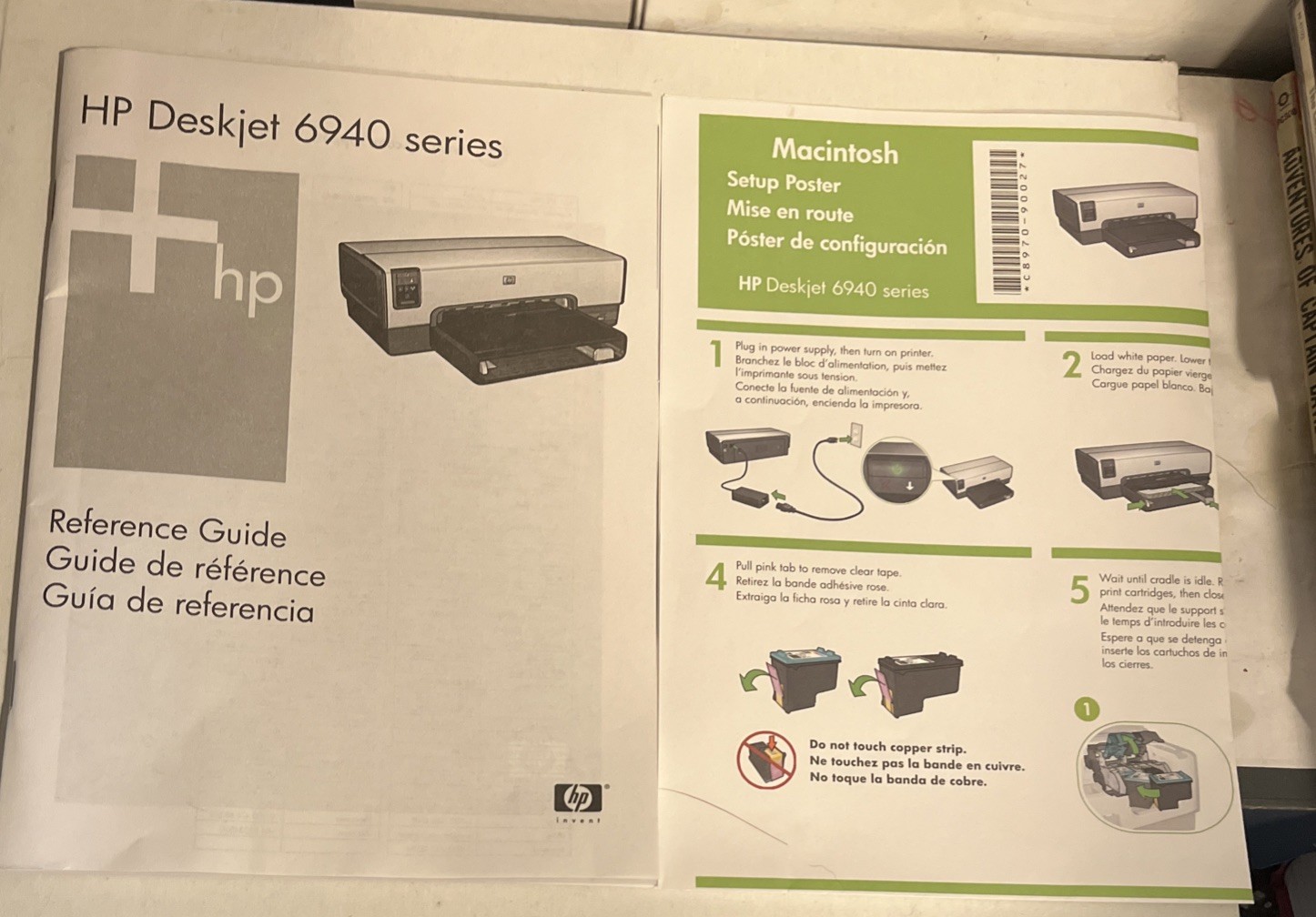 HP Deskjet 6940  Series Printer:Reference Guide /Mac Setup Poster & USB Cable.IO