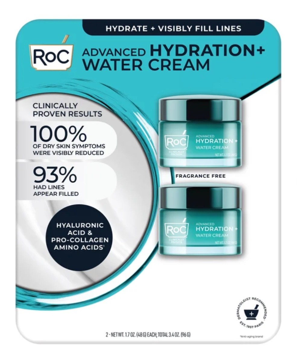 ROC Hydrate + Plump Water Facial Cream 2-pack Total 3.4 oz