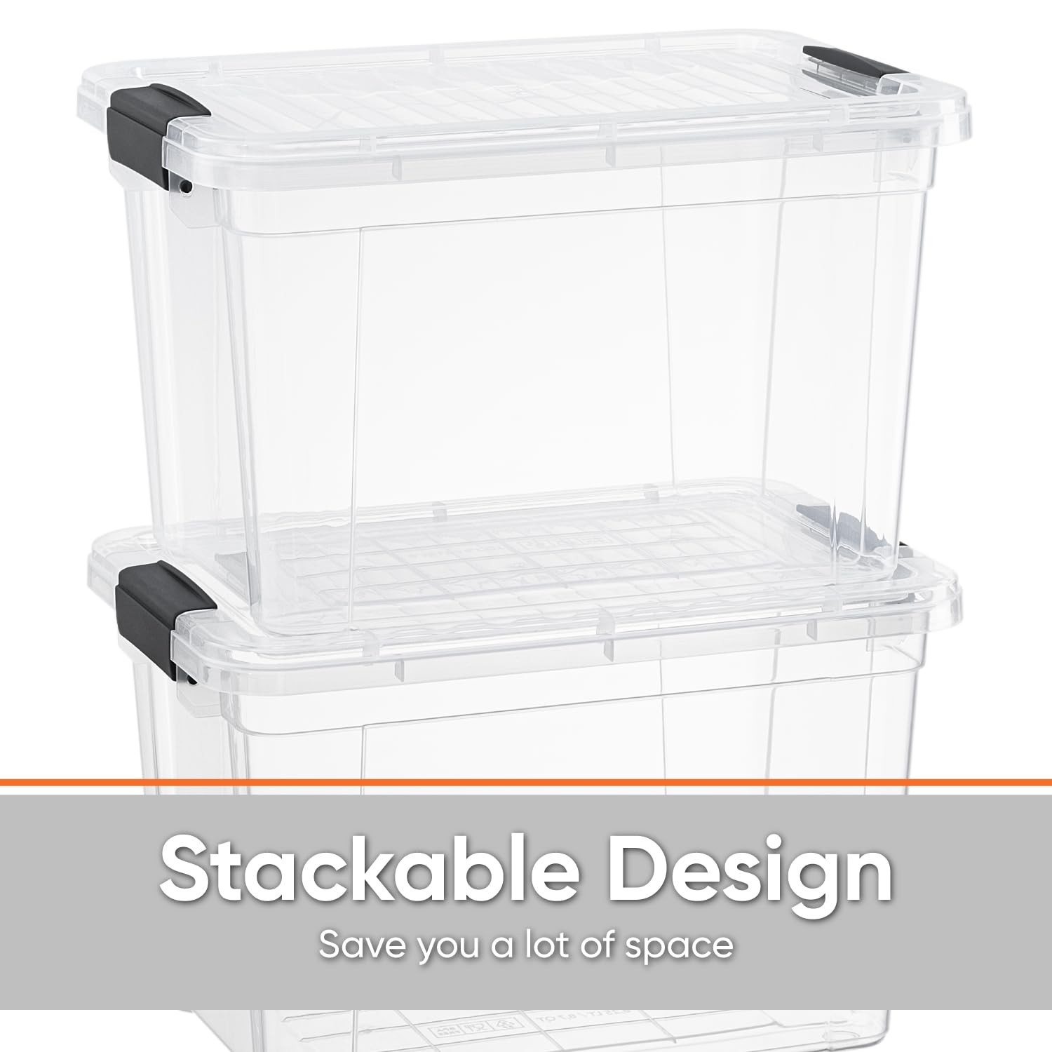 Superio 875 Quart Clear Storage Bin Stackable Lightweight Organizing Container
