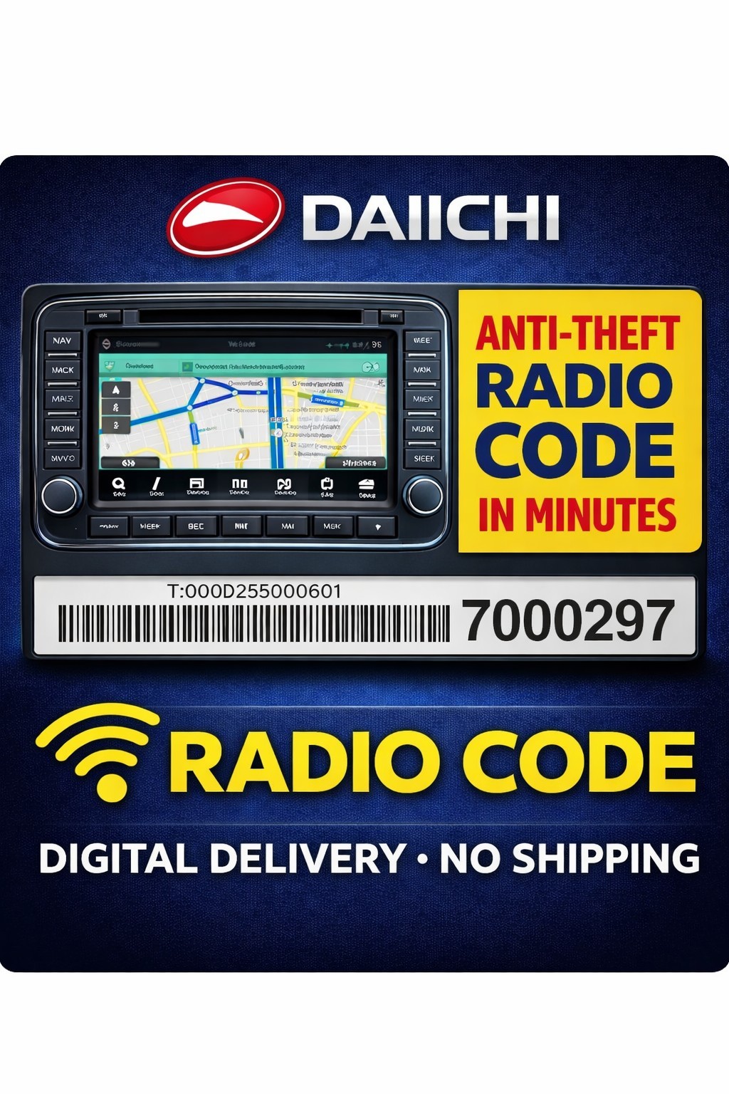 DAIICHI Radio Code Peugeot Boxer Fiat Fiorino Qubo Punto Lancia Ypsilon Instant