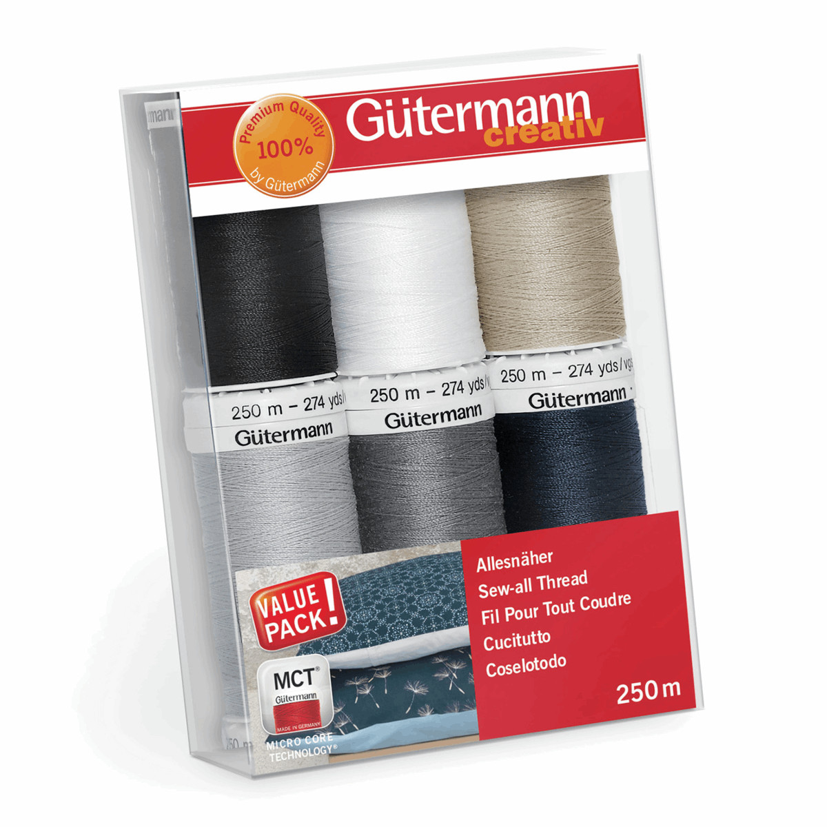 Gutermann Thread Set: Sew-All - 6 x 250m - Assorted - Col.1