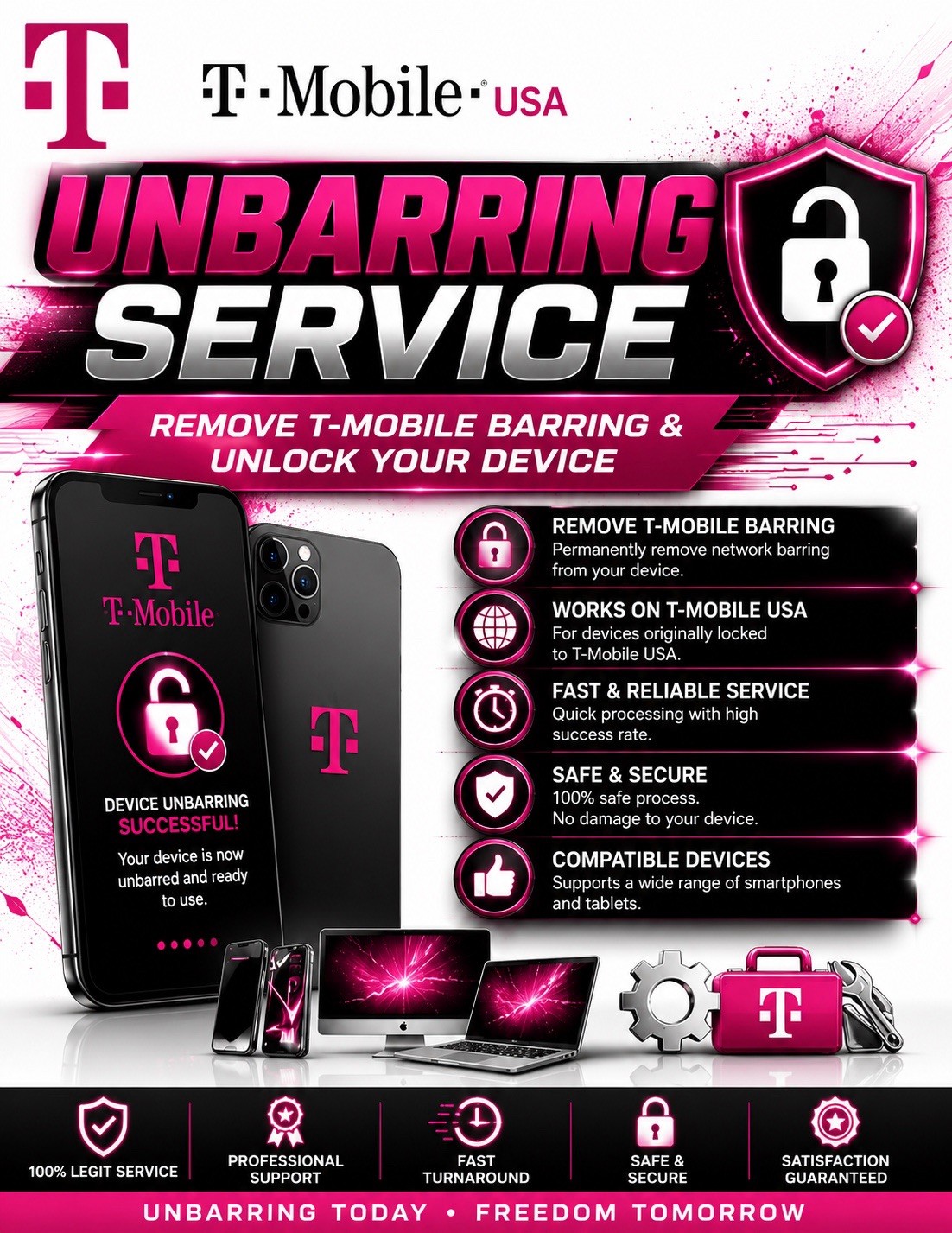 T-Mobile USA Unbarring Service| Digital Service NO SHIPPING