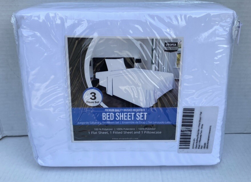 Utopia Bedding Twin Sheets - 3 Piece Bedding - Brushed Microfiber - White
