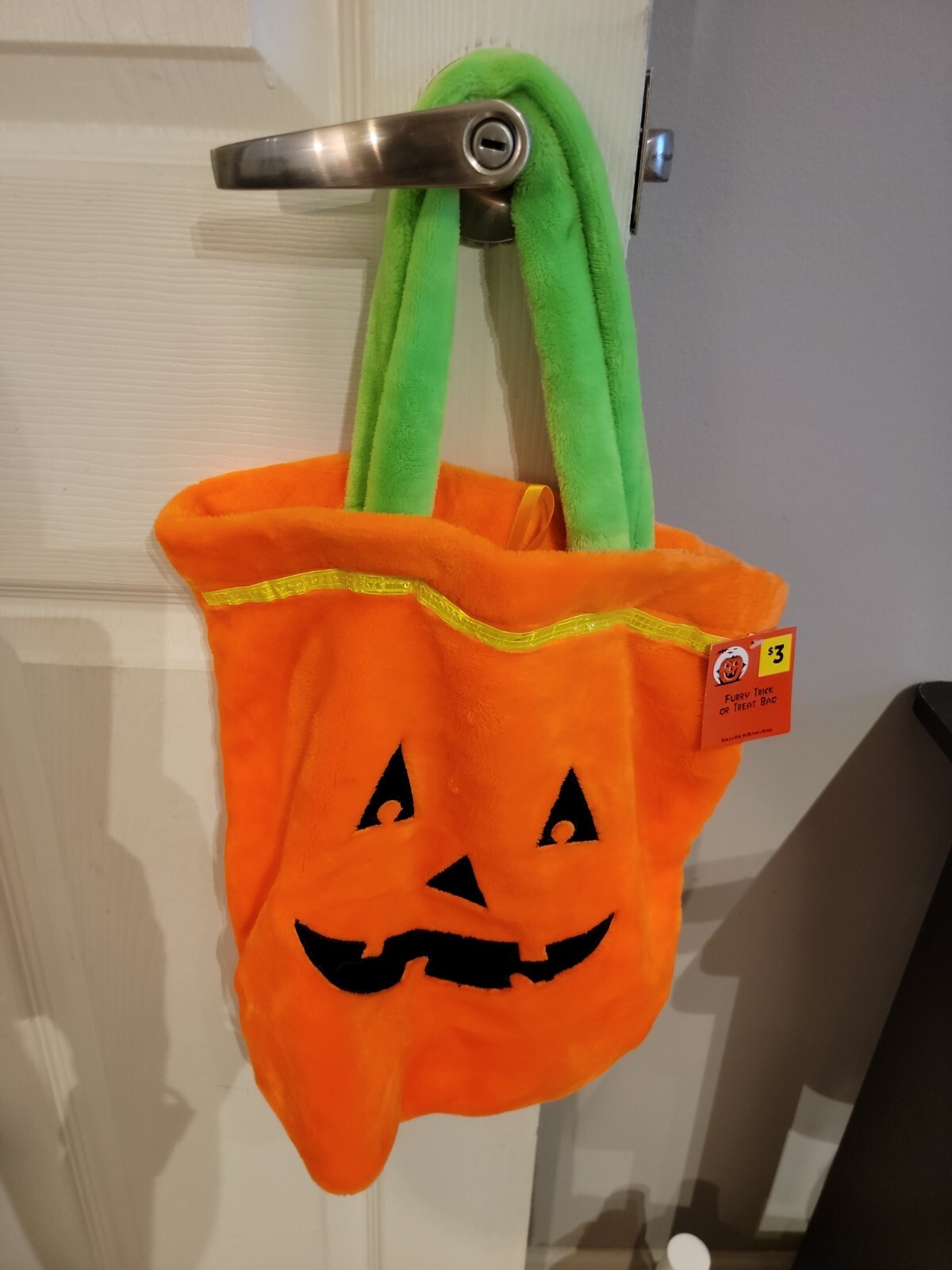 Furry Trick or Treat Bag Pumpkin 15x13