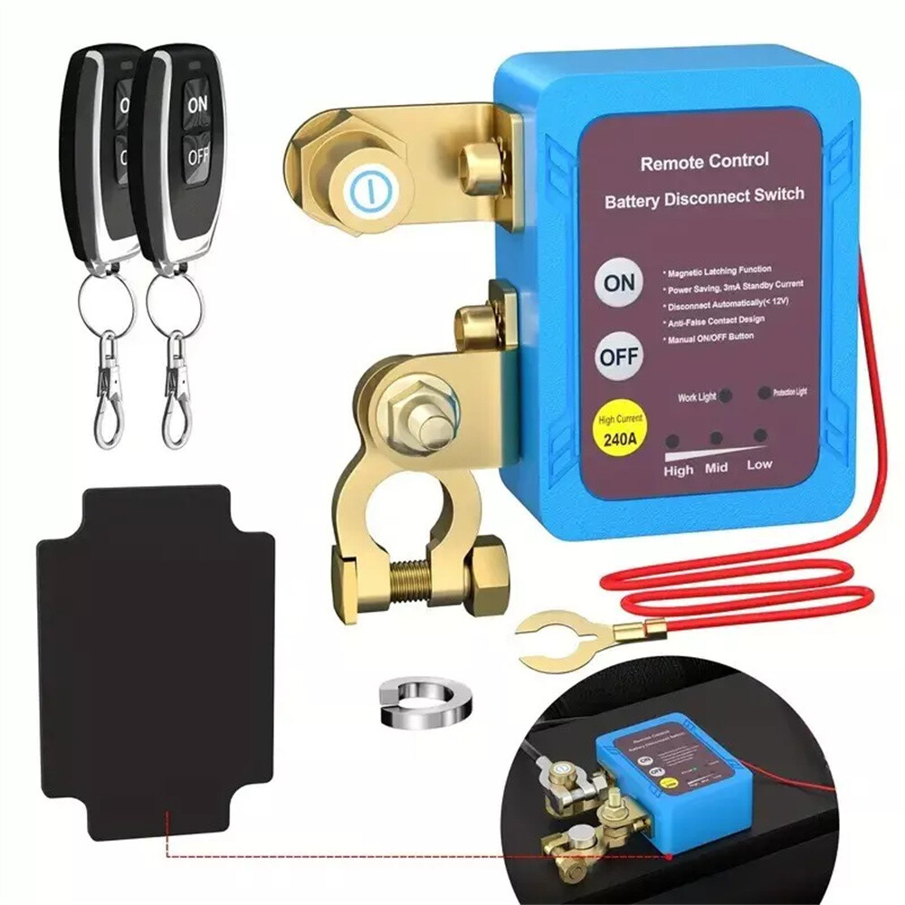 Remote Battery Disconnect Switch 12V 240A Battery Kill Switch for Auto RV ATV