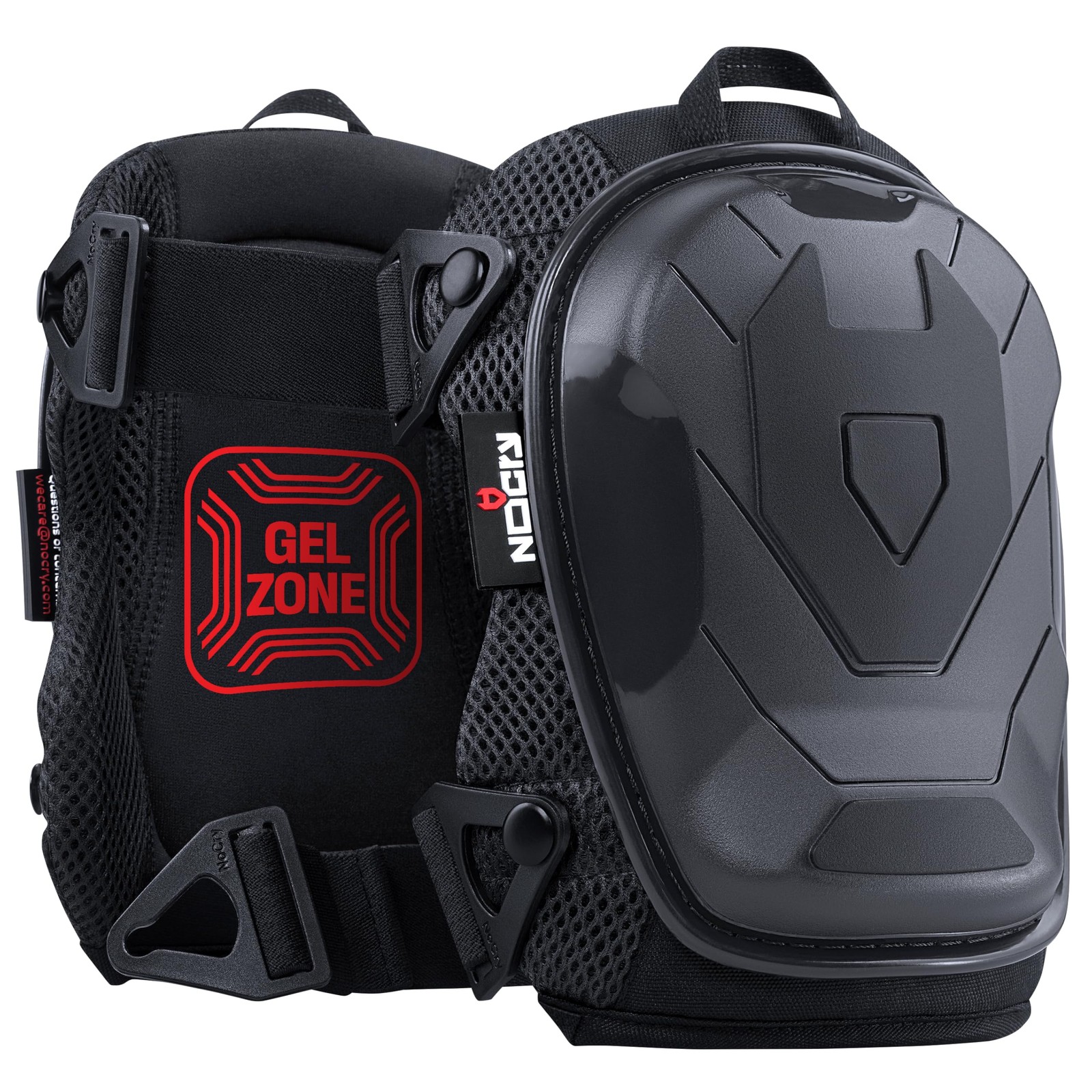 NoCry Professional Construction Knee Pads for Men and Women One Size, Black