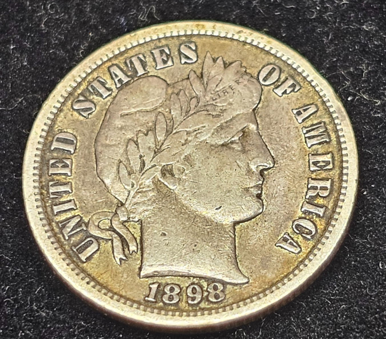 1898-s. Barber Dime , Extra Fine