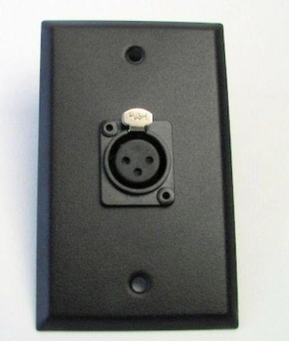 PROCRAFT SPL-1XF-BK 1 Gang Black Steel Wall Plate Loaded w/ 1) XLR Female