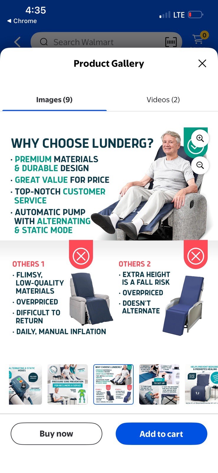 LUNDERG Alternating Air Pressure Pad For Recliners