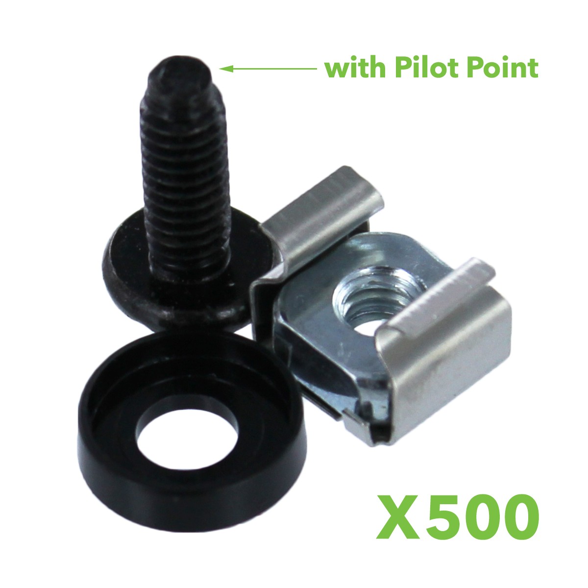 M5 Cage Nuts & Screws for Server Shelves Cabinets - 500 Pk Rack Mount